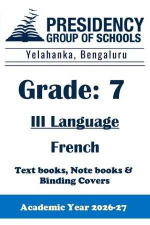 PSBN AY26 Std 7 CBSE III French Textbook, Notebook and Covers