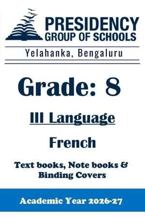 PSBN AY26 Std 8 CBSE III French Textbook, Notebook and Covers