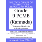 BIC AY 26 Std 9 Kannada PCMB Textbooks  Notebooks and Binding Covers