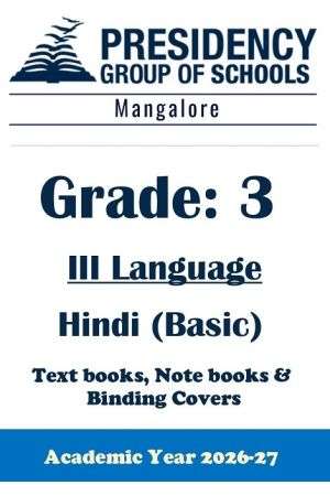 PSBMNG AY26 Std 3 CBSE III Hindi Basic Textbook, Notebook and Covers